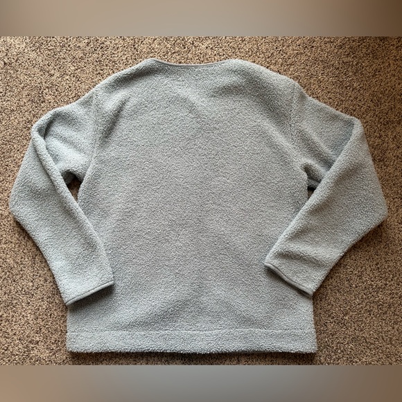 Joie Sherpa soft and cozy Cardigan or Top Front Snaps XS blue gray side seam - Picture 4 of 6